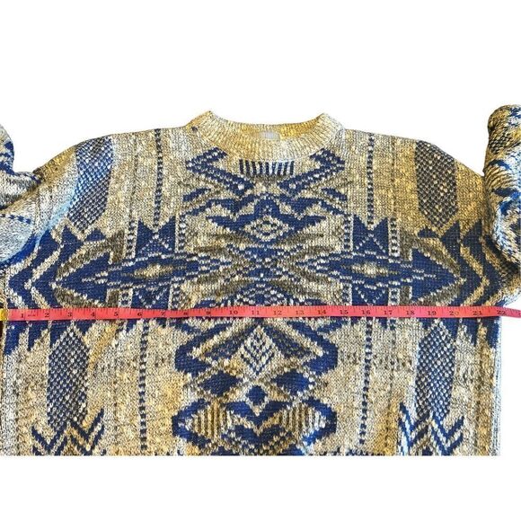Vintage 80’s Mcgregor medium grandpa blue gray Nordic Scandinavian sweater - Picture 4 of 6